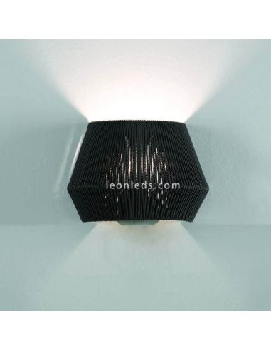 Banyo 1xE27 luz de parede de corda personalizável | LeónIluminação Leds | candeeiro de parede preto