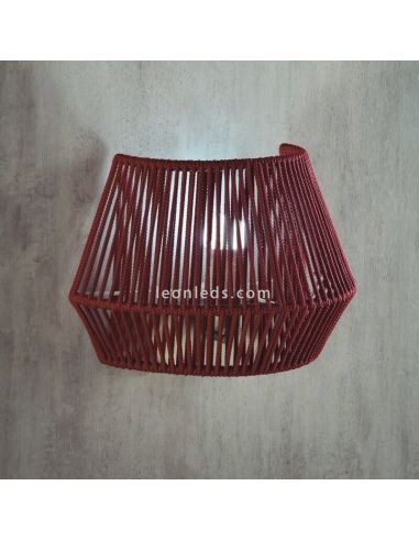 Aplique de pared cuerda personalizable Banyo 1xE27 | LeónLeds Iluminación | Lámpara pared granate