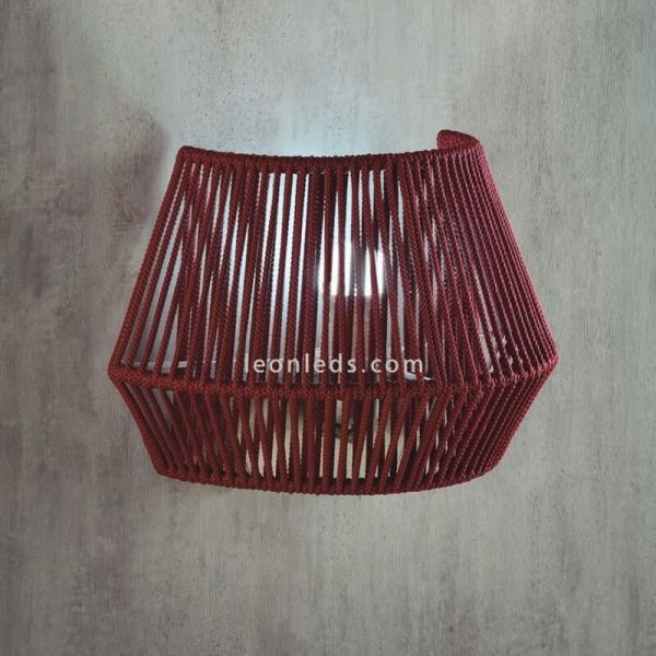 Applique murale en corde personnalisable Banyo 1xE27 | Éclairage LeónLeds | Applique grenat
