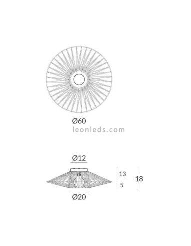 Applique murale en corde personnalisable Bimba E27 60cm | Éclairage Léonleds