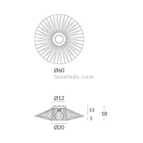 Applique murale en corde personnalisable Bimba E27 60cm | Éclairage Léonleds