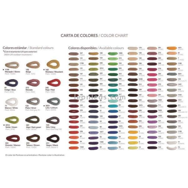 Lámpara de pie trípode blanco con cuerda personalizable Drum 1xE27 | LeónLeds Iluminación | carta de colores