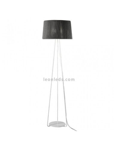 Lampadaire trépied blanc avec corde personnalisable Drum 1xE27 | Éclairage LeónLeds | gris
