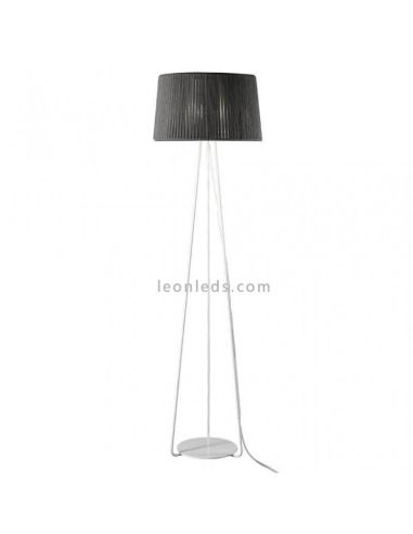 Lámpara de pie trípode blanco con cuerda personalizable Drum 1xE27 | LeónLeds Iluminación | color gris