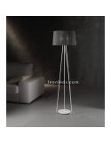 Lámpara de pie trípode blanco con cuerda personalizable Drum 1xE27 | LeónLeds Iluminación | color gris para salón