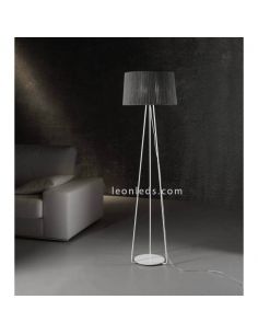 Lámpara de pie trípode blanco con cuerda personalizable Drum 1xE27 | LeónLeds Iluminación | color gris 2