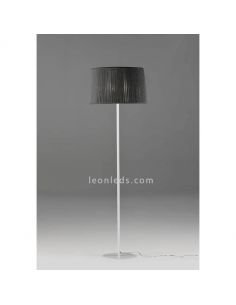 Lámpara con pie alto blanco y cuerda personalizable Drum 1xE27 | LeónLeds Iluminación | Lámpara de salón roja 2