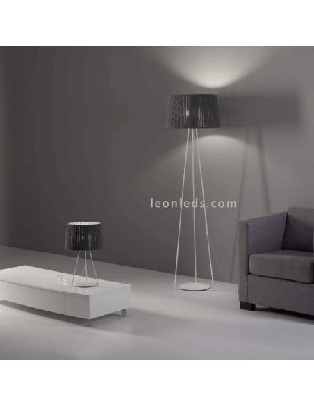 Lámpara para mesita de noche hotel con cuerda personalizable 1xE27 | LeónLeds Iluminación | Lámpara para salón