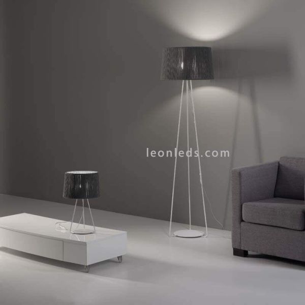 Lámpara para mesita de noche hotel con cuerda personalizable 1xE27 | LeónLeds Iluminación | Lámpara para salón