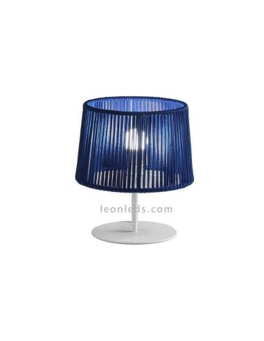 Lámpara para mesita de noche hotel con cuerda personalizable 1xE27 | LeónLeds Iluminación | Lámpara azul