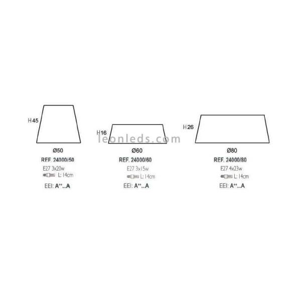 Plafón de techo DRUM 50cm con cuerda...