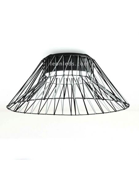 Plafón de techo Bimba 3xE27 metal y cuerda 80cm | Leónleds Iluminación