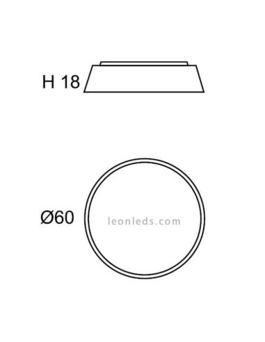 Plafonnier Drum 60Cm avec corde personnalisable 3xE27 | Éclairage LeónLeds | mesures du plafonnier