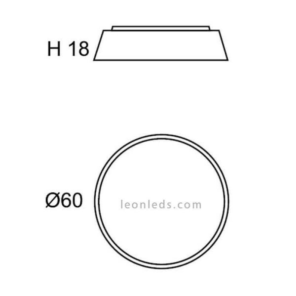 Plafón Drum 60Cm para techo con cuerda personalizable 3xE27 | LeónLeds Iluminación | lámpara de techo medidas