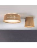 Plafón Drum 60Cm para techo con cuerda personalizable 3xE27 | LeónLeds Iluminación | lámpara de techo marrón para salón