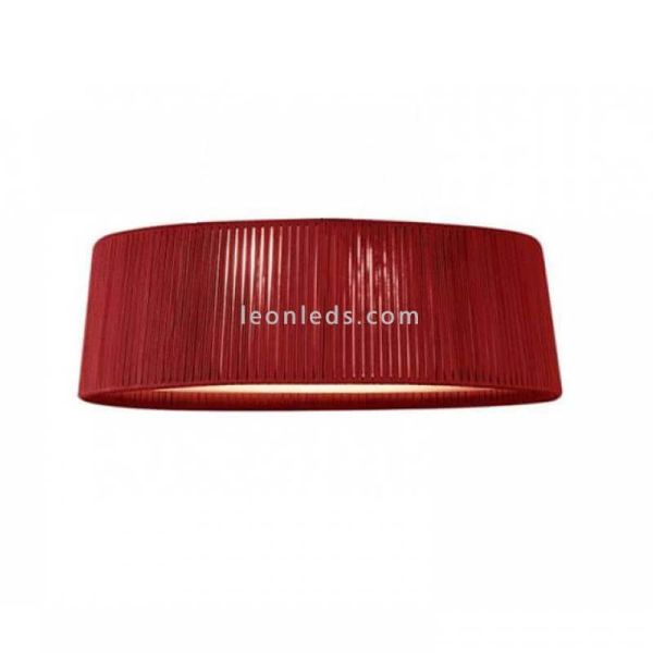 Plafón Drum 60Cm para techo con cuerda personalizable 3xE27 | LeónLeds Iluminación | lámpara de techo rojo