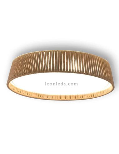 Plafón Drum 60Cm para techo con cuerda personalizable 3xE27 | LeónLeds Iluminación | lámpara de techo marrón