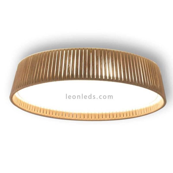 Plafón Drum 60Cm para techo con cuerda personalizable 3xE27 | LeónLeds Iluminación | lámpara de techo marrón