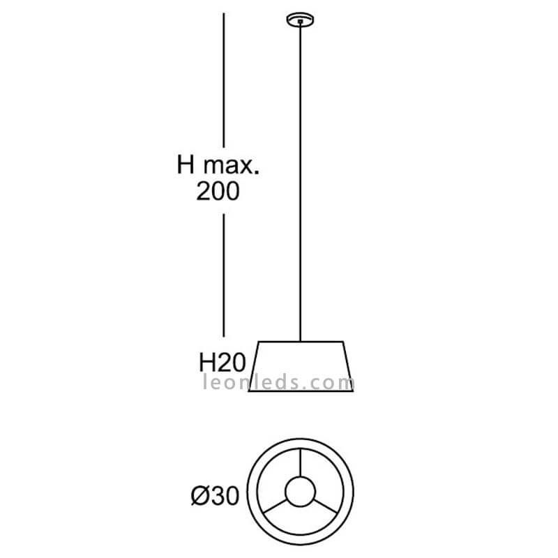 Lámpara de techo pantalla redonda cuerda 30Cm 1xE27 FM Iluminación