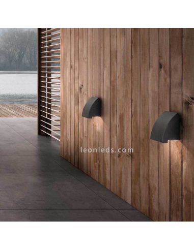 Aplique de pared Proa GU10 gris oscuro de aluminio | Leónleds iluminación