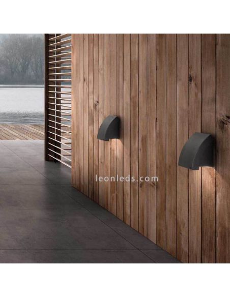 Aplique de pared Proa GU10 gris oscuro de aluminio | Leónleds iluminación