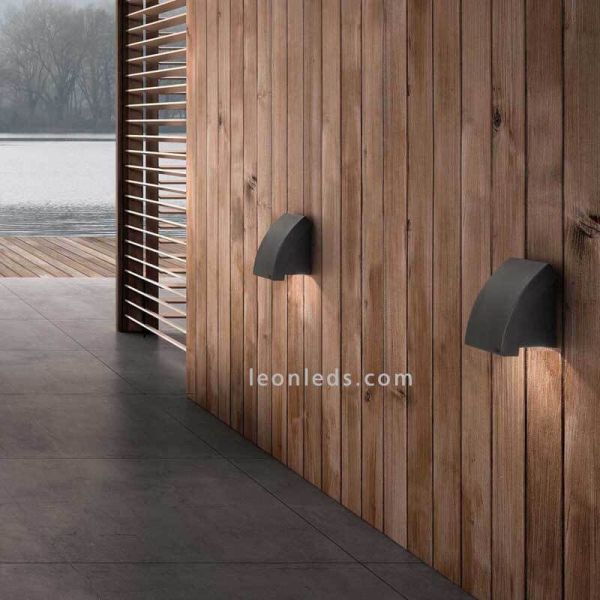Aplique de pared Proa GU10 gris oscuro de aluminio | Leónleds iluminación