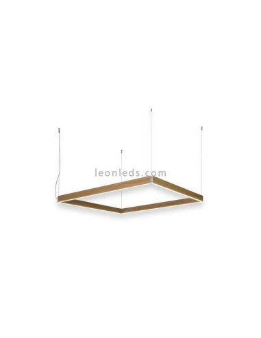 Lámpara en suspensión cuadrada LED minimalista Manolo | LeónLeds Iluminación | Lámpara de techo moderna madera