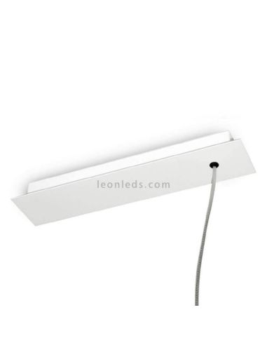 Lámpara cuadrada de madera en suspensión minimalista Manolo | LeónLeds Iluminación | Lámpara de techo difusor blanco