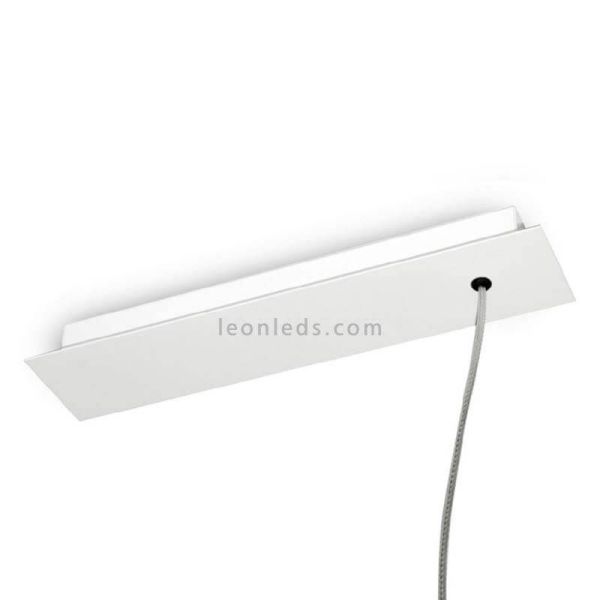 Lámpara cuadrada de madera en suspensión minimalista Manolo | LeónLeds Iluminación | Lámpara de techo difusor blanco