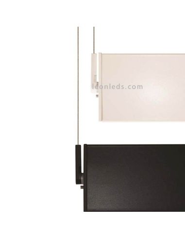 Lámpara cuadrada de madera en suspensión minimalista Manolo | LeónLeds Iluminación | Lámpara de techo negra o blanca