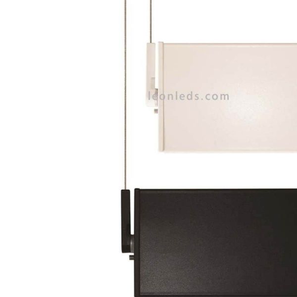 Lámpara cuadrada de madera en suspensión minimalista Manolo | LeónLeds Iluminación | Lámpara de techo negra o blanca