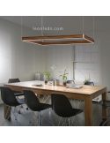 Lámpara cuadrada de madera en suspensión minimalista Manolo | LeónLeds Iluminación | Lámpara de techo de madera