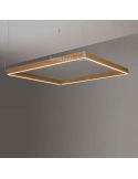 Lámpara cuadrada de madera en suspensión minimalista Manolo | LeónLeds Iluminación | Lámpara de techo de madera roble