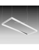 Lámpara LED rectangular en suspensión para techo de diseño Manolo | LeónLeds Iluminación | Lámpara blanca para dormitorio
