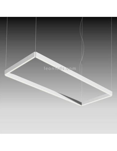 Lámpara LED rectangular en suspensión para techo de diseño Manolo | LeónLeds Iluminación | Lámpara blanca para dormitorio
