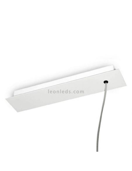 Lámpara LED rectangular en suspensión para techo de diseño Manolo | LeónLeds Iluminación | Lámpara con difusor blanco