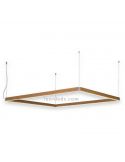 Luminária pendente LED retangular para teto design Manolo | LeónIluminação Leds | candeeiro de madeira