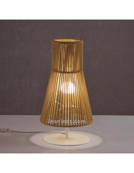 Lámpara de sobremesa personalizable metal y cuerda 1xE27 Kora foto de ambiente marca Olé¡ By FM | LeonLeds Iluminación