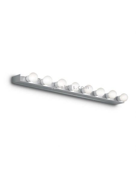 Aplique para espejo de baño grande hollywood Prive' AP8 8xE14 | LeónLeds Iluminación | luz para baño cromada