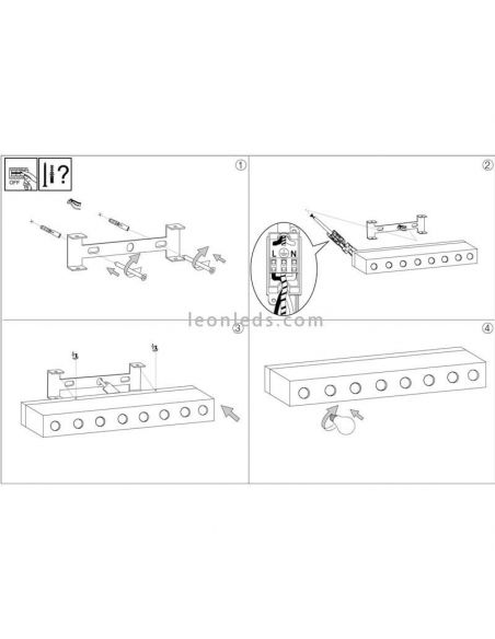Hollywood Prive' AP8 8xE14 Grande Luz de Espelho de Banheiro | LeónIluminação Leds | instalação de luz do banheiro
