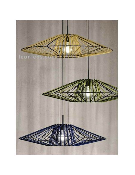 Lámpara de techo E27 Bimba cuerda y metal 60 o 80cm | Leónleds iluminación