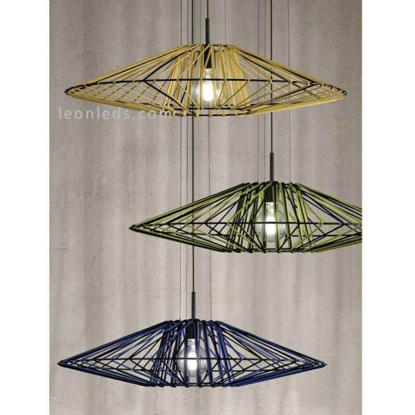 Lámpara de techo E27 Bimba cuerda y metal 60 o 80cm | Leónleds iluminación