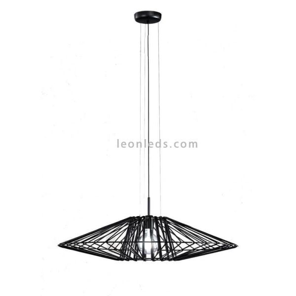 Plafonnier E27 Bimba corde et métal 60 ou 80cm | leonleds