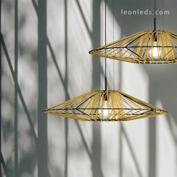 Lámpara de techo E27 Bimba cuerda y metal 60 o 80cm Olé by FM| Leónleds