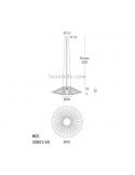 Dimensiones lámpara de techo E27 Bimba cuerda y metal 60cm | Leónleds