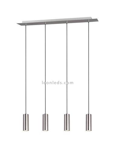 Lámpara de techo serie Marley con 4 focos 4XGU10 regulable en altura color Niquel Mate marca Trio | LeonLeds