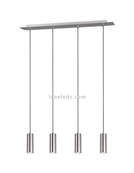 Lámpara de techo serie Marley con 4 focos 4XGU10 regulable en altura color Niquel Mate marca Trio | LeonLeds