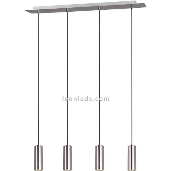 Luminária de teto série Marley com 4 focos 4XGU10 reguláveis em altura, cor Mate Nickel, marca Trio | leonleds