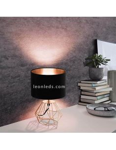 Candeeiro de mesa série Carlton 2 | Lâmpada de mesa de cabeceira de cobre vintage | Leon Iluminação LED 2