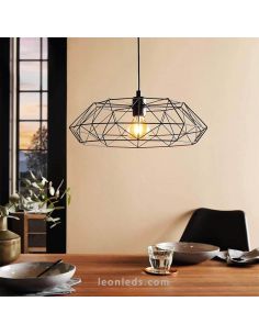 Lámpara de Techo vintage | Lámpara vintage negra de techo de Eglo Lighting | LeonLeds Iluminación 2